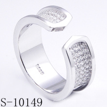 Personalizado micro ajuste de zircônia 925 anel de prata (s-10149)